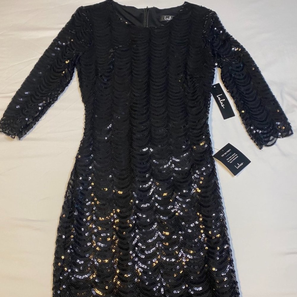 Lulus Black Sequence Dress | Size: M